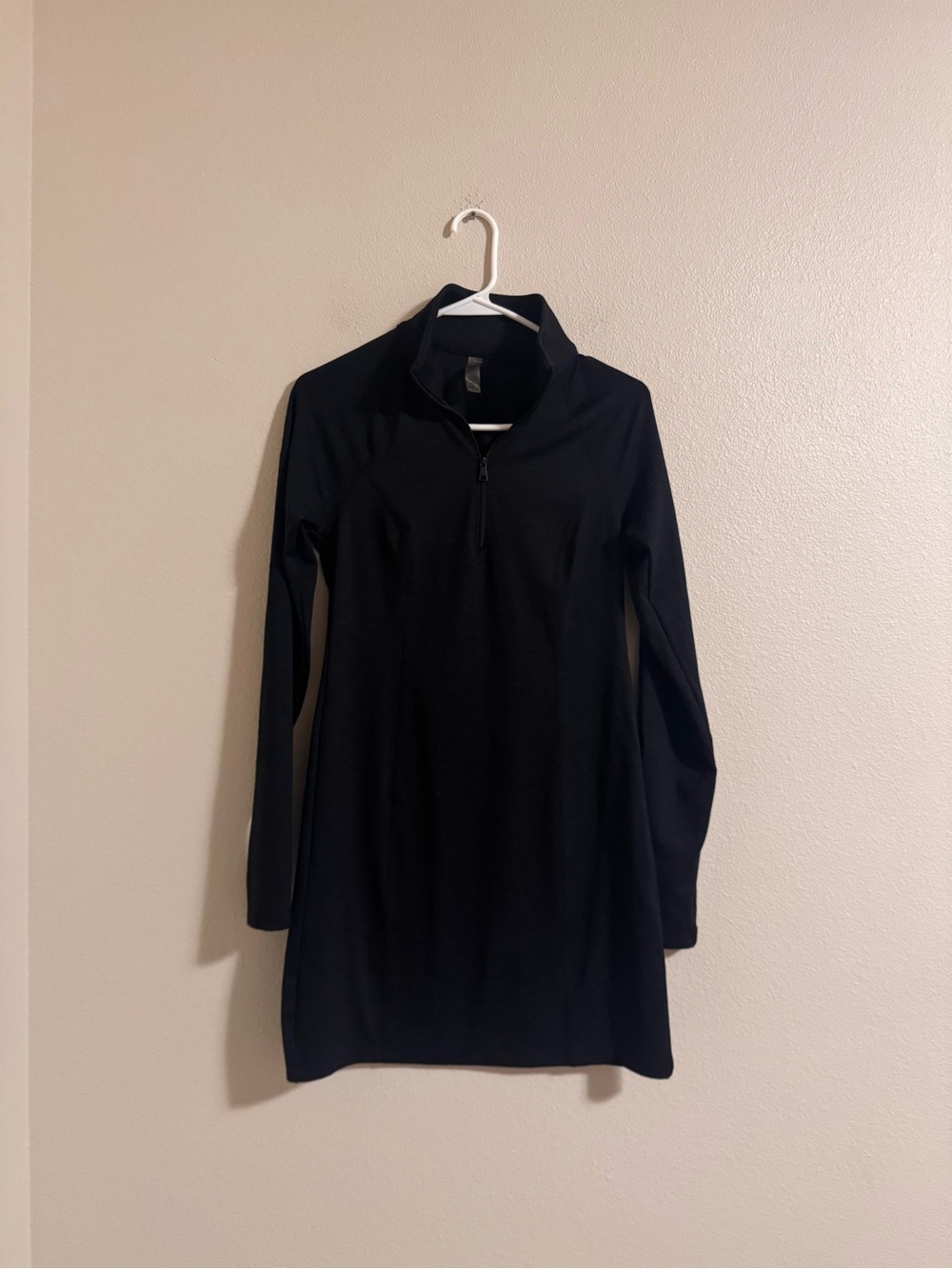 Beyond Yoga Black Long-Sleeve Half-Zip Dress